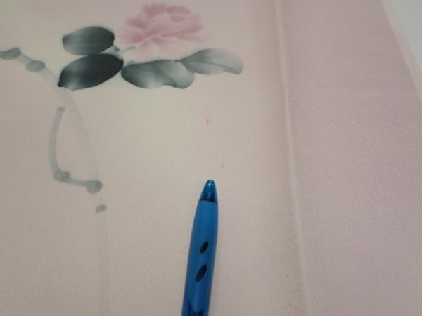 Photo7: 2Q06z80  Japanese Kimono Silk  FABRIC Flower [object Object] 65.4x14.8 (7)