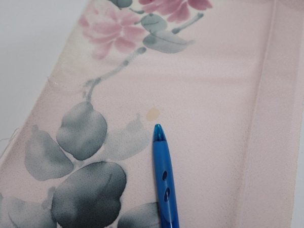 Photo6: 2Q07z40  Japanese Kimono Silk  FABRIC Flower [object Object] 59.8x7.5 (6)