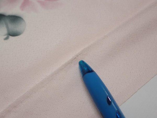 Photo7: 2Q07z40  Japanese Kimono Silk  FABRIC Flower [object Object] 59.8x7.5 (7)