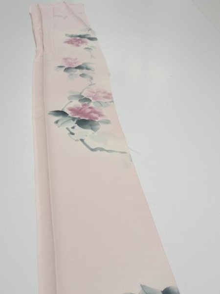 Photo3: 2Q08z40  Japanese Kimono Silk  FABRIC Flower [object Object] 59.8x7.5 (3)