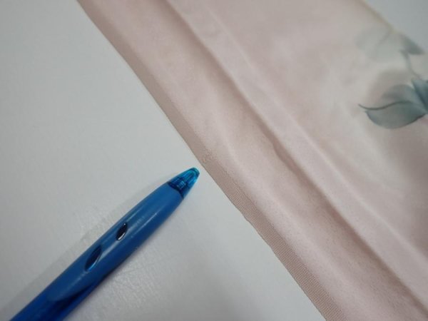 Photo8: 2Q08z40  Japanese Kimono Silk  FABRIC Flower [object Object] 59.8x7.5 (8)