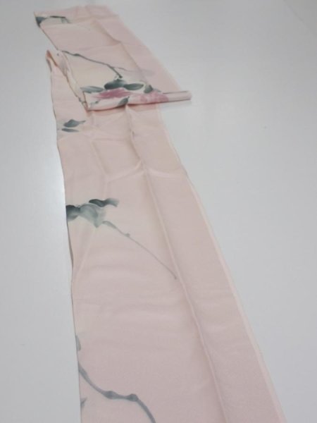 Photo3: 2Q09z50  Japanese Kimono Silk  FABRIC Flower [object Object] 84.6x7.1 (3)