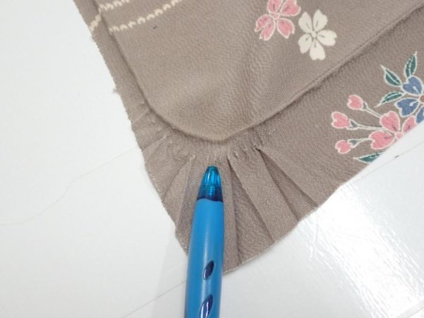 Photo6: 2Q01z70  Japanese Kimono Silk  FABRIC Plum branch  46.1x15.0 (6)