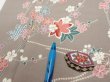 Photo6: 2Q04z90  Japanese Kimono Silk  FABRIC Plum branch  66.5x15.0 (6)
