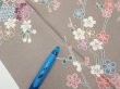 Photo7: 2Q04z90  Japanese Kimono Silk  FABRIC Plum branch  66.5x15.0 (7)