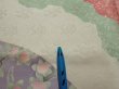 Photo11: 2S01z120  Japanese Kimono Silk  FABRIC Flowers Off-white 86.6x15.7 (11)