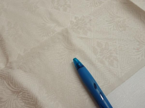 Photo8: 2S04z90  Japanese Kimono Silk  FABRIC Flowers Off-white 68.5x15.7 (8)