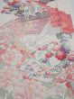 Photo1: 2S05z100  Japanese Kimono Silk  FABRIC Flowers Off-white 70.9x15.7 (1)