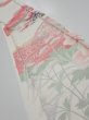 Photo1: 2S08z50  Japanese Kimono Silk  FABRIC Flowers Off-white 65.0x7.9 (1)