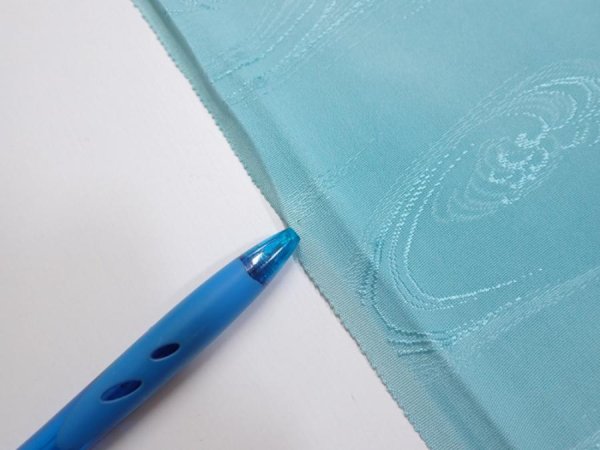 Photo6: 2S01z50  Japanese Kimono Silk  FABRIC Wave Light blue 36.6x14.4 (6)