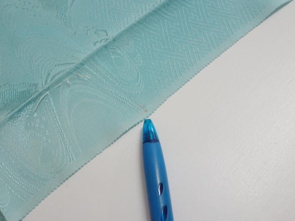 Photo6: 2S02z50  Japanese Kimono Silk  FABRIC Wave Light blue 36.6x14.4 (6)