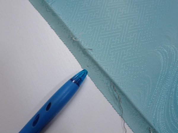 Photo8: 2S02z50  Japanese Kimono Silk  FABRIC Wave Light blue 36.6x14.4 (8)