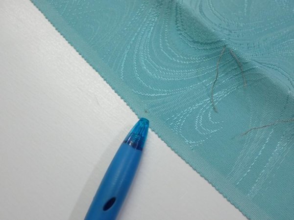 Photo9: 2S04z80  Japanese Kimono Silk  FABRIC Wave Light blue 62.2x14.6 (9)