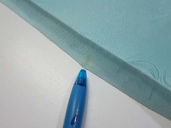 Photo6: 2S07z40  Japanese Kimono Silk  FABRIC Wave Light blue 55.1x7.3 (6)