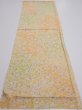Photo5: 2S02z60  Japanese Kimono Silk  FABRIC Sakura branch Orange-Yellow 44.9x14.4 (5)