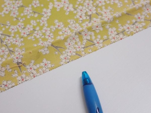 Photo7: 2S02z60  Japanese Kimono Silk  FABRIC Sakura branch Orange-Yellow 44.9x14.4 (7)