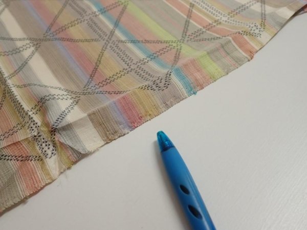 Photo6: 2S01z50  Japanese Kimono Silk TSUMUGI FABRIC Lattice Brown-Gray 41.7x14.8 (6)