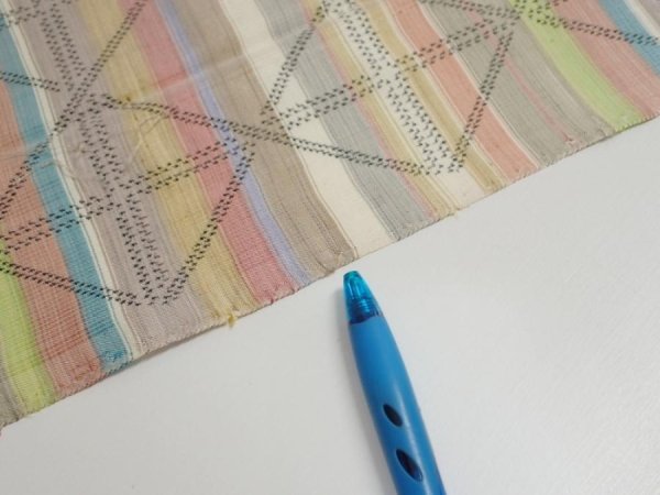 Photo6: 2S04z70  Japanese Kimono Silk TSUMUGI FABRIC Lattice Brown-Gray 67.7x14.8 (6)