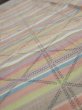 Photo4: 2S05z70  Japanese Kimono Silk TSUMUGI FABRIC Lattice Brown-Gray 68.1x14.8 (4)