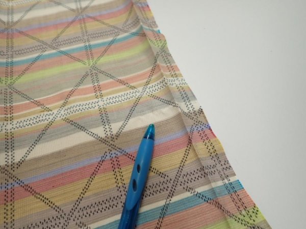 Photo6: 2S07z30  Japanese Kimono Silk TSUMUGI FABRIC Lattice Brown-Gray 59.8x7.7 (6)