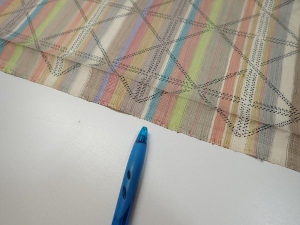 Photo7: 2S07z30  Japanese Kimono Silk TSUMUGI FABRIC Lattice Brown-Gray 59.8x7.7 (7)