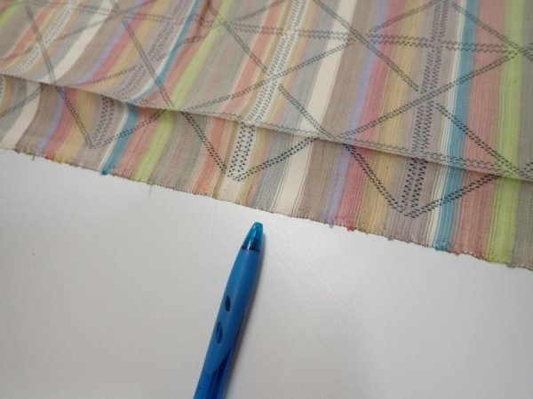 Photo8: 2S07z30  Japanese Kimono Silk TSUMUGI FABRIC Lattice Brown-Gray 59.8x7.7 (8)