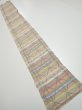 Photo5: 2S08z30  Japanese Kimono Silk TSUMUGI FABRIC Lattice Brown-Gray 59.1x7.7 (5)