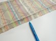 Photo6: 2S08z30  Japanese Kimono Silk TSUMUGI FABRIC Lattice Brown-Gray 59.1x7.7 (6)