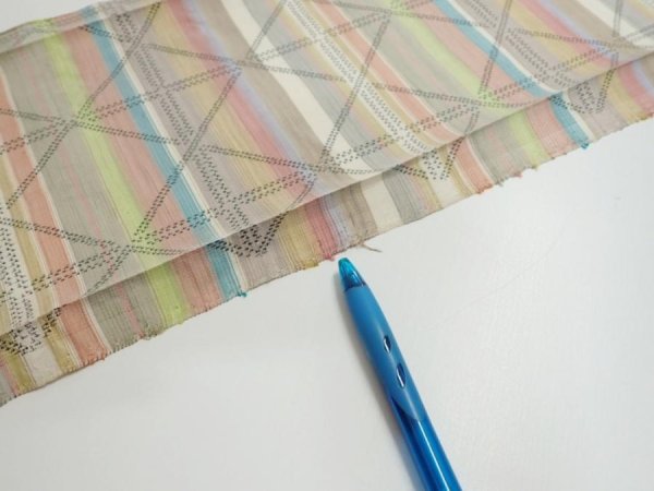 Photo6: 2S08z30  Japanese Kimono Silk TSUMUGI FABRIC Lattice Brown-Gray 59.1x7.7 (6)