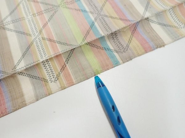 Photo8: 2S08z30  Japanese Kimono Silk TSUMUGI FABRIC Lattice Brown-Gray 59.1x7.7 (8)