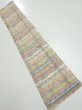 Photo1: 2S10z20  Japanese Kimono Silk TSUMUGI FABRIC Lattice Brown-Gray 37.0x6.7 (1)