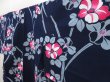 Photo2: 5218T01z560 Vintage Japanese Kimono Cotton YUKATA Camellia Dark navy (2)