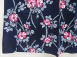 Photo4: 5218T01z560 Vintage Japanese Kimono Cotton YUKATA Camellia Dark navy (4)