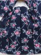 Photo8: 5218T01z560 Vintage Japanese Kimono Cotton YUKATA Camellia Dark navy (8)