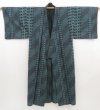 Photo6: 5218T02z430 Vintage Japanese Kimono Cotton MEN'S YUKATA  Dull cyan (6)