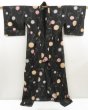 Photo8: 5218T03z440 Vintage Japanese Kimono Cotton YUKATA  Black (8)