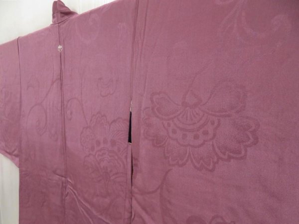Photo3: 5218T05z510 Vintage Japanese Kimono Silk HAORI Flower Light purple (3)