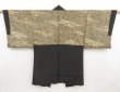 Photo2: 5218T09z510 Vintage Japanese Kimono Silk HAORI  Black (2)