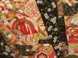 Photo8: 5218T12z1140 Vintage Japanese Kimono Silk FURISODE Folding fan Off-white (8)