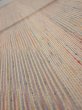 Photo4: 1Q01z60  Japanese Kimono Silk  FABRIC Stripes Light brown 42.9x15.0 (4)