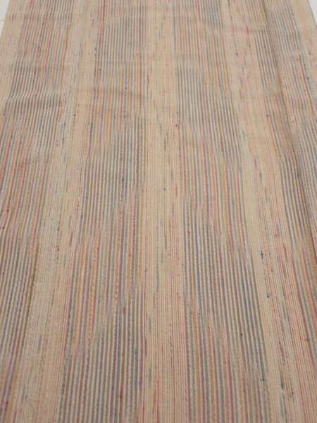 Photo1: 1Q06z100  Japanese Kimono Silk  FABRIC Stripes Light brown 70.9x15.2 (1)