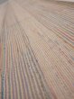 Photo4: 1Q08z50  Japanese Kimono Silk  FABRIC Stripes Light brown 61.4x7.9 (4)