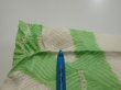 Photo10: 1Q01z60  Japanese Kimono Silk  FABRIC Bamboo Off-white 41.7x14.4 (10)