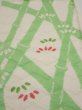 Photo1: 1Q02z60  Japanese Kimono Silk  FABRIC Bamboo Off-white 41.7x14.2 (1)