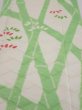Photo1: 1Q03z90  Japanese Kimono Silk  FABRIC Bamboo Off-white 64.6x14.4 (1)