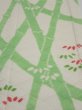 Photo1: 1Q04z90  Japanese Kimono Silk  FABRIC Bamboo Off-white 64.6x14.2 (1)