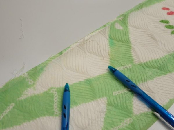 Photo7: 1Q09z60  Japanese Kimono Silk  FABRIC Bamboo Off-white 79.5x7.1 (7)