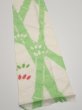 Photo2: 1Q10z30  Japanese Kimono Silk  FABRIC Bamboo Off-white 37.0x7.1 (2)