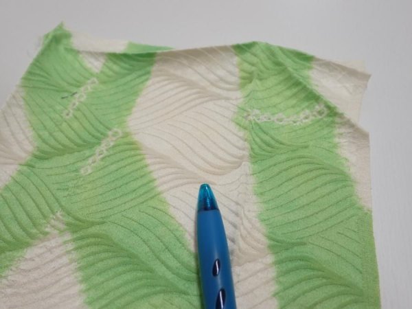 Photo5: 1Q10z30  Japanese Kimono Silk  FABRIC Bamboo Off-white 37.0x7.1 (5)