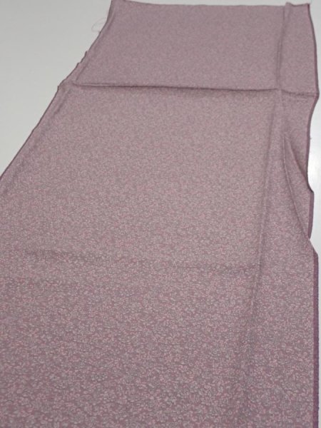 Photo4: 1Q04z90  Japanese Kimono Silk  FABRIC Flower Dull purple 63.0x14.6 (4)